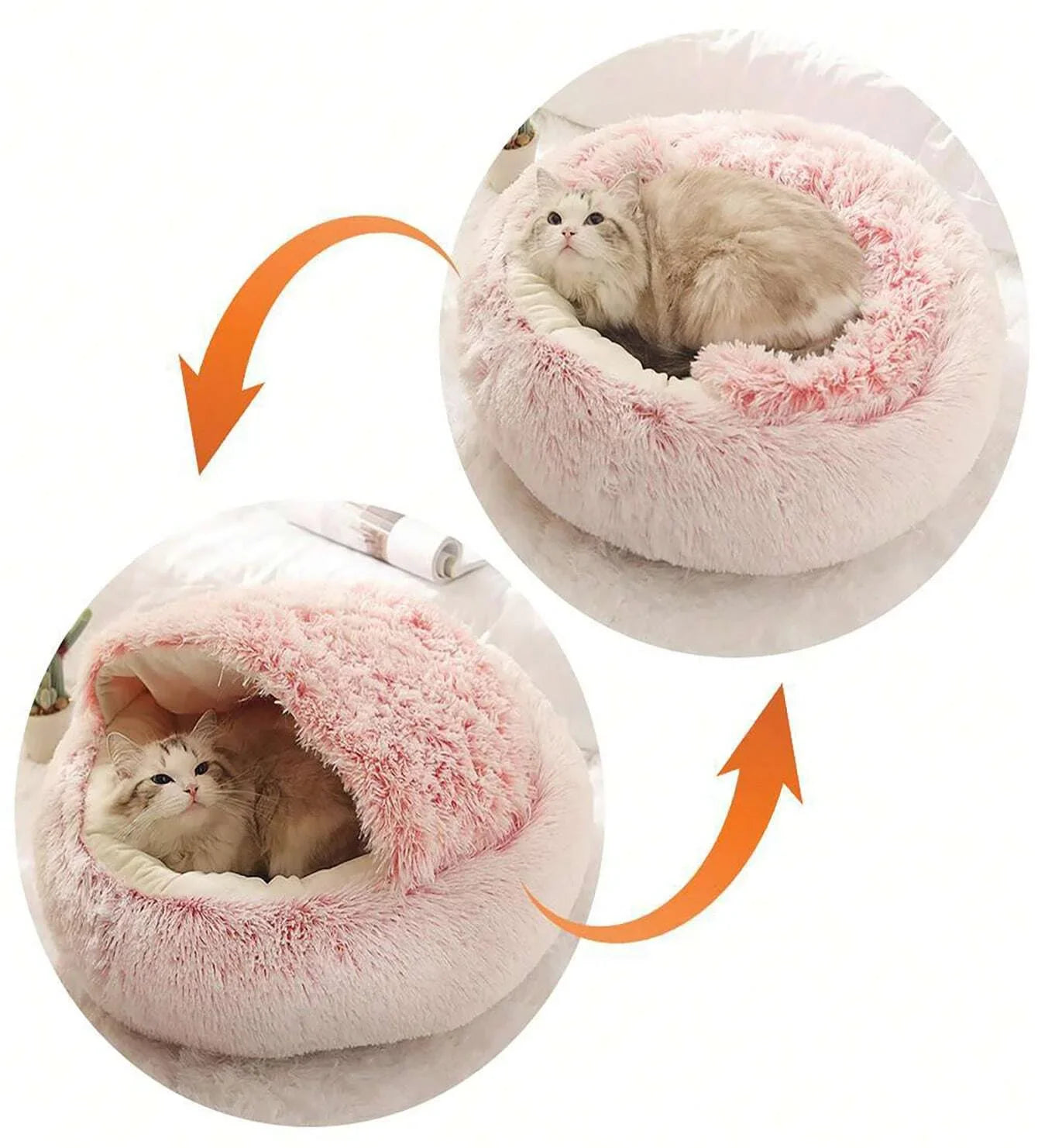 Cozy Plush Hooded Pet Bed