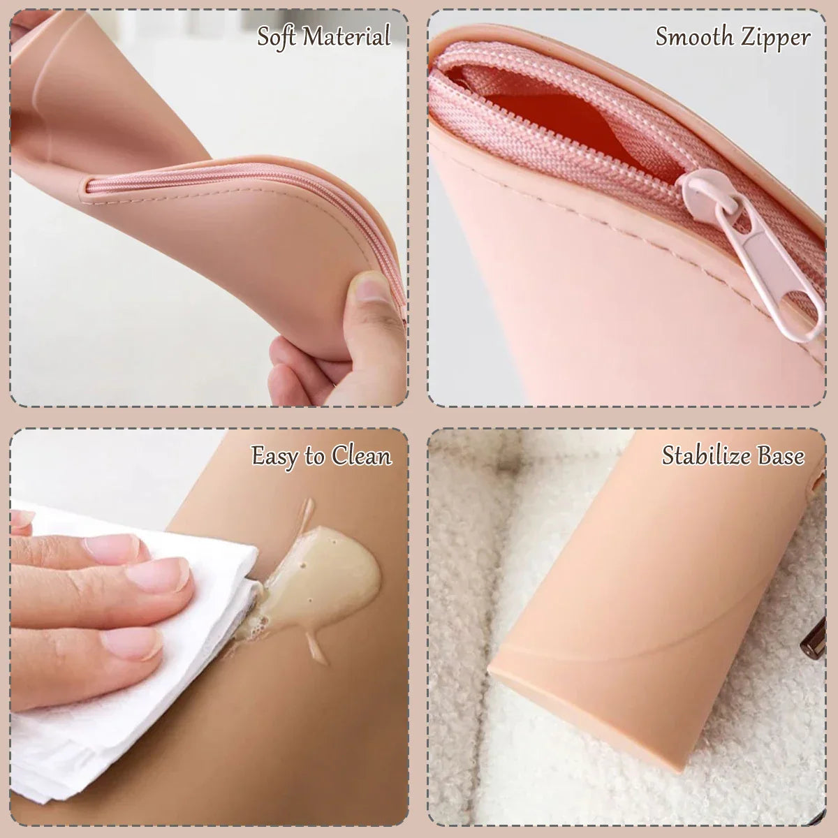 Silicone Vertical Makeup Brush Bag