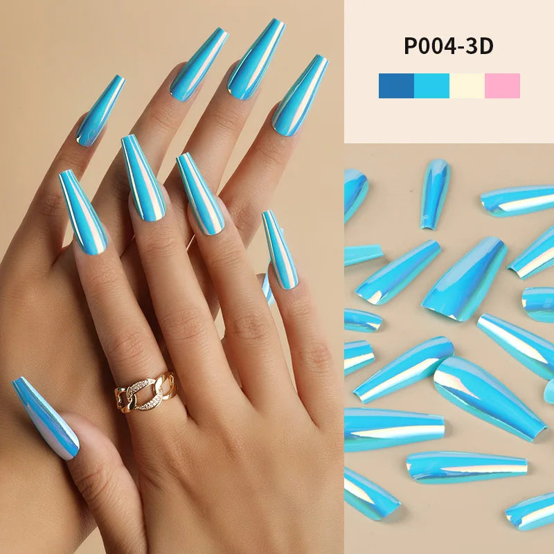 24PCS Mirror Effect Press-On Nails