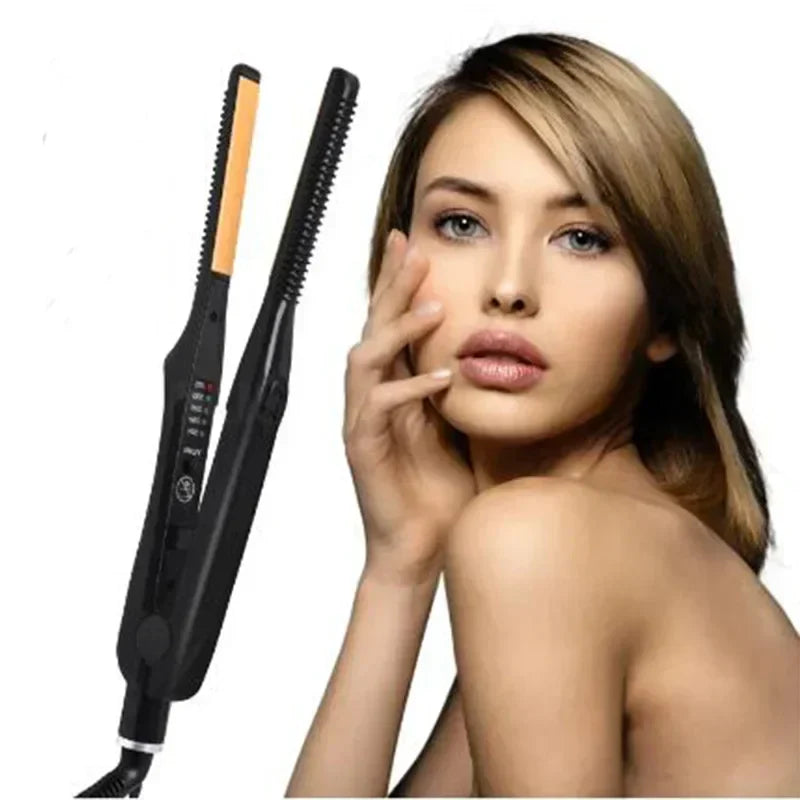 2-in-1 Mini Hair Straightener Curling Iron