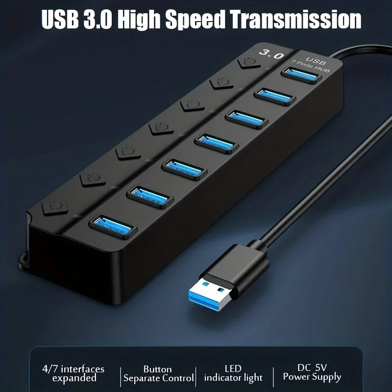 XIKCU USB 3.0 Hub with Switches