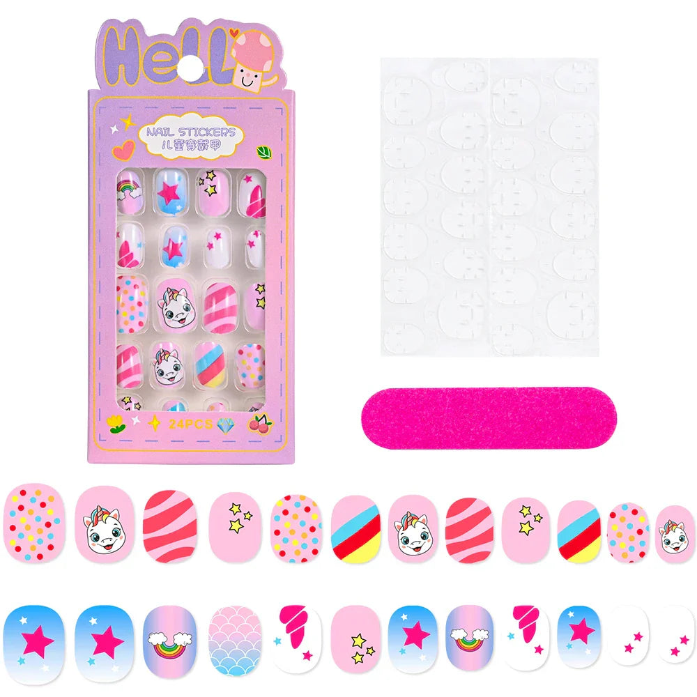 24Pcs Cute Bow Press-On Nails