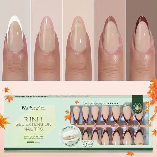 French Almond Gel Nail Tips