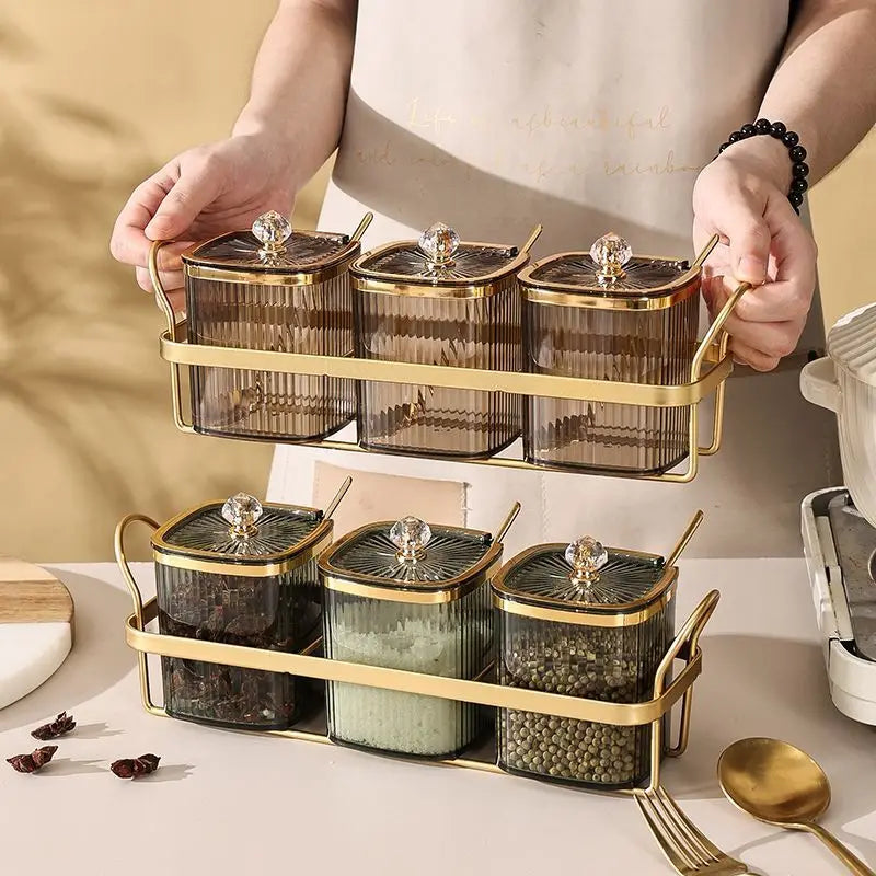 Luxury Gold Spice Jar Set