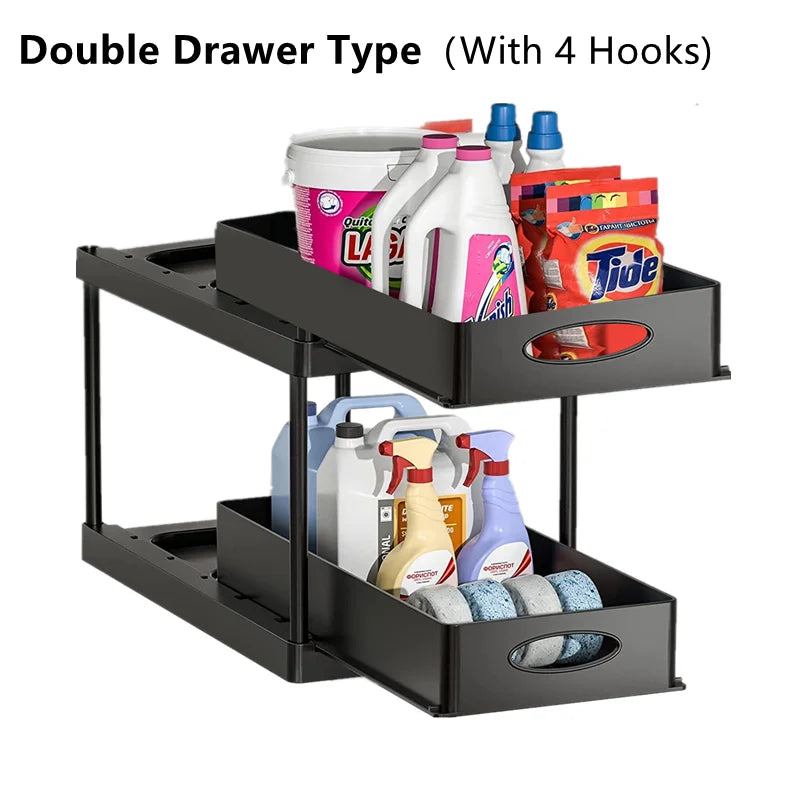 2-Tier Under Sink Sliding Organizer