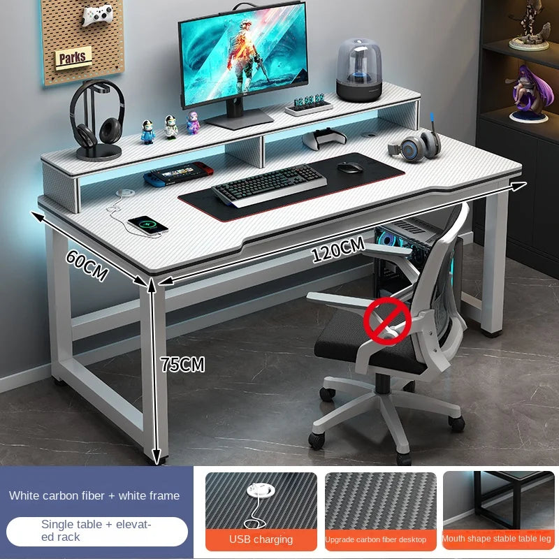 OLOEY European Black Metal Computer Desk