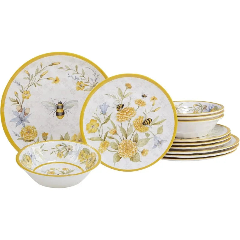 Bee Sweet Melamine Dinnerware Set