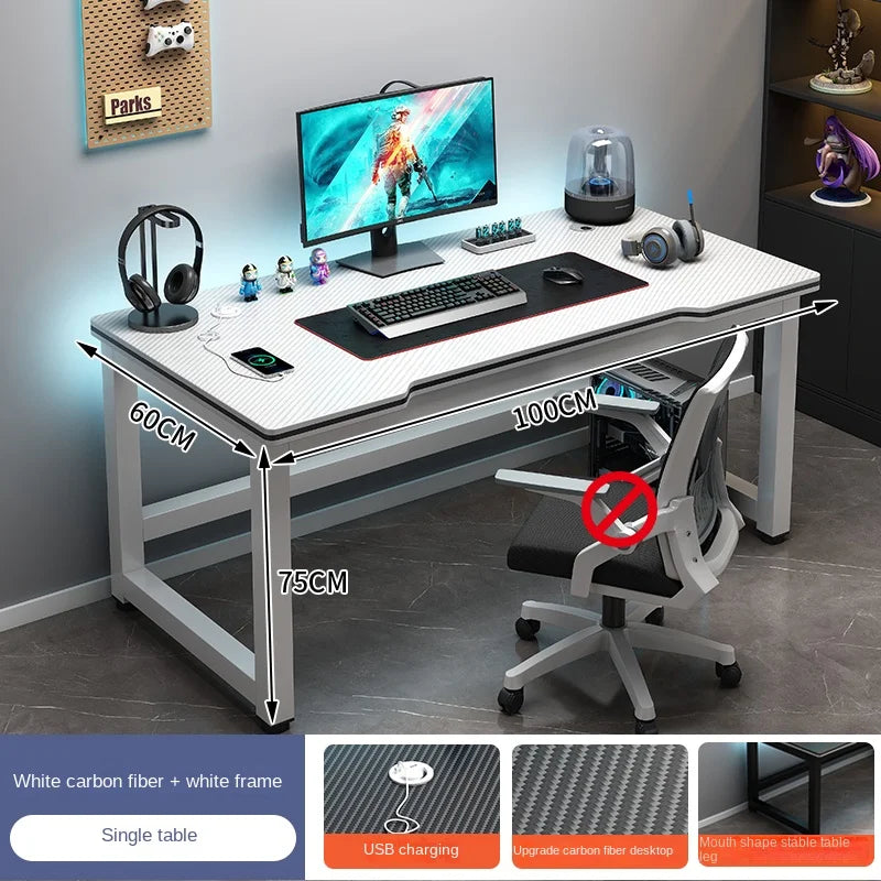 OLOEY European Black Metal Computer Desk