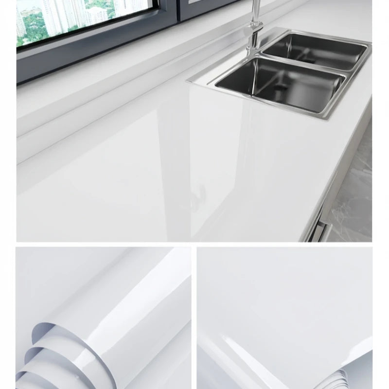 White Self-Adhesive Waterproof Wallpaper