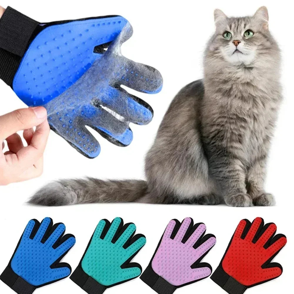Rubber Dog Grooming Hair Gloves