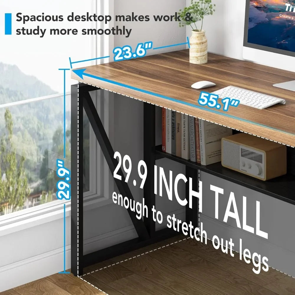 HUANZHUANG 55-Inch Home Office Desk