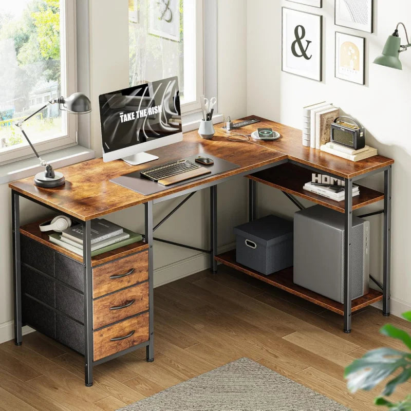 47-Inch L-Shaped Office Desk