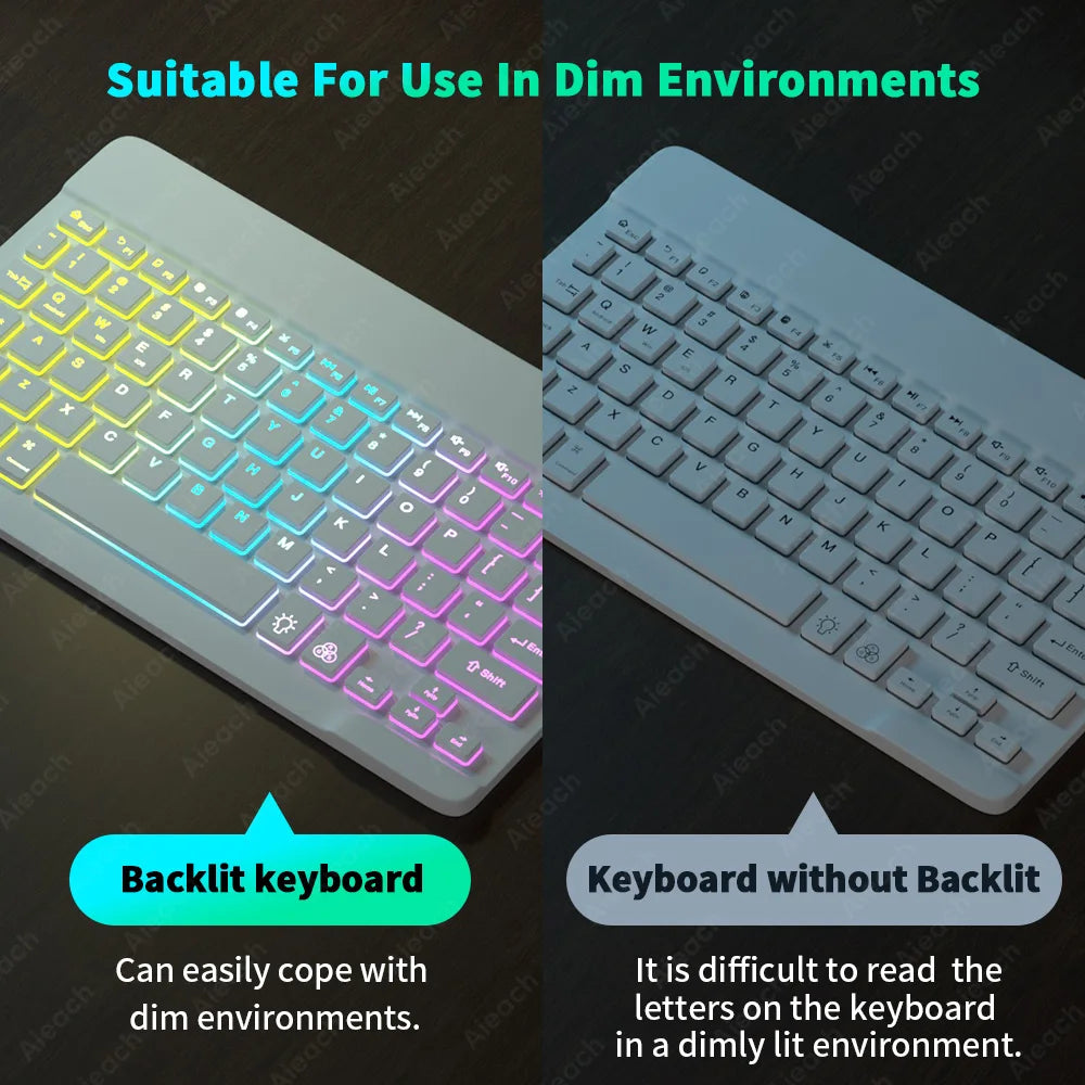 AIEACH Bluetooth Rainbow Backlit Keyboard