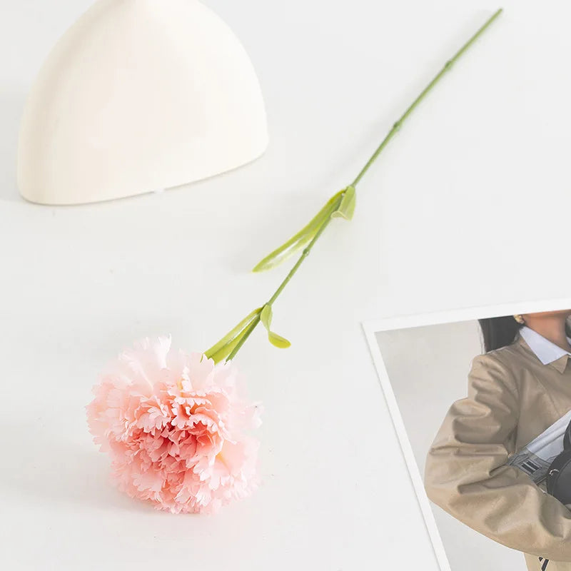 Large White Silk Carnation Flower