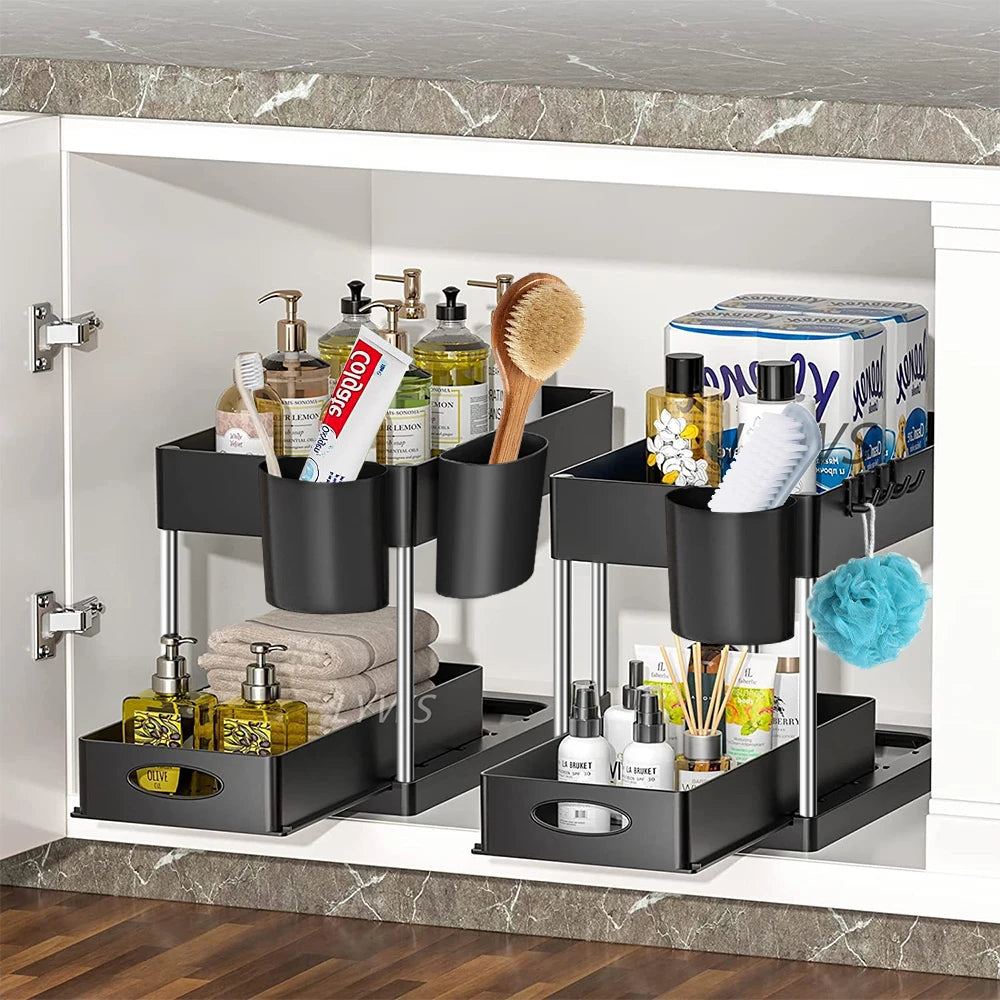 2-Tier Under Sink Sliding Organizer