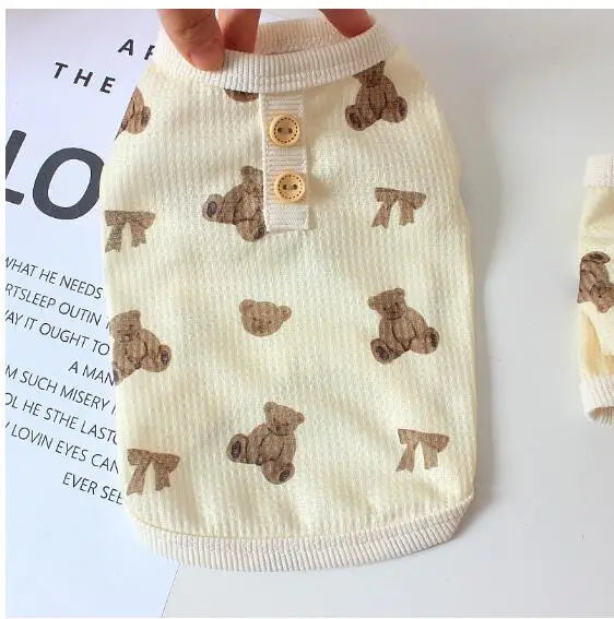 Bear Vest Dog Jumpsuit Outfit