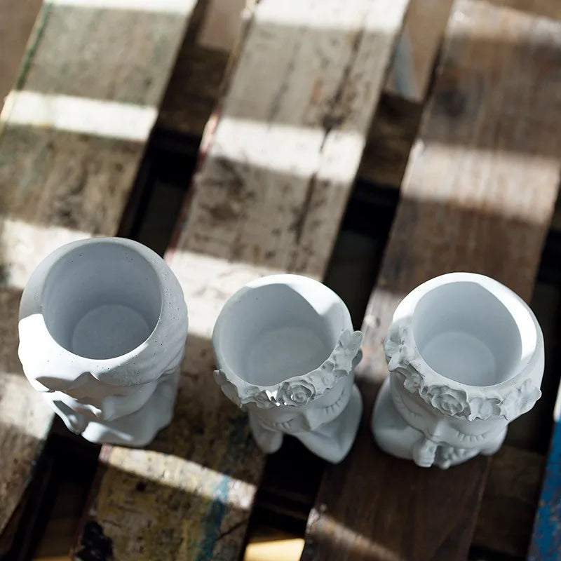 Girl Head Flower Pot Mold