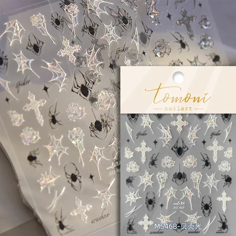 5D Spider Web Nail Sticker
