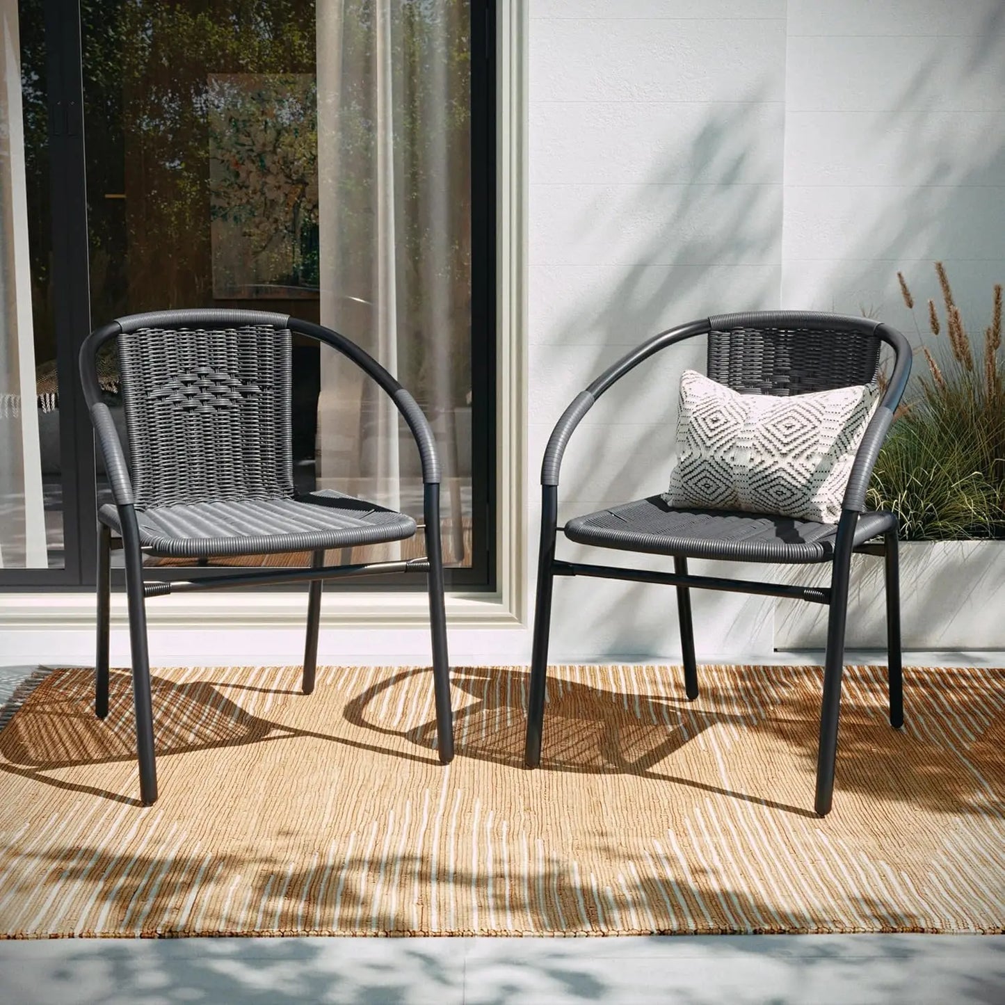 HUANZHUANG Set of 2 Rattan Chairs