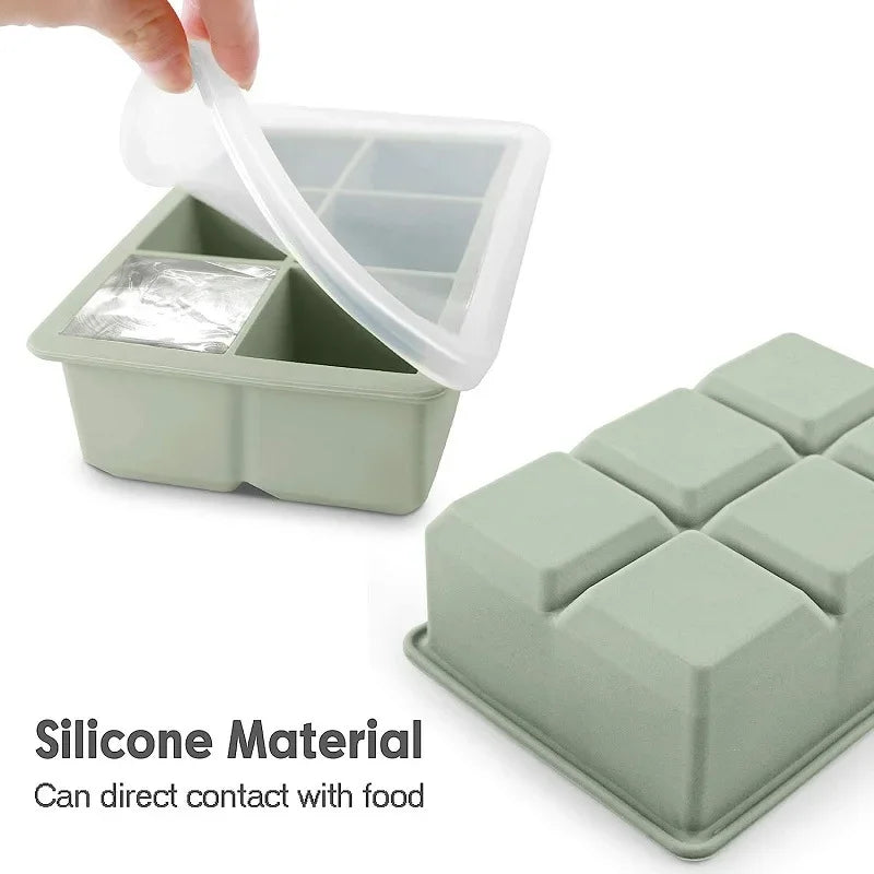 6-Cavity Silicone Ice Cube Tray