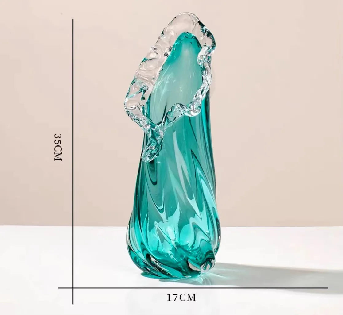 Luxury Blue Glass Vase