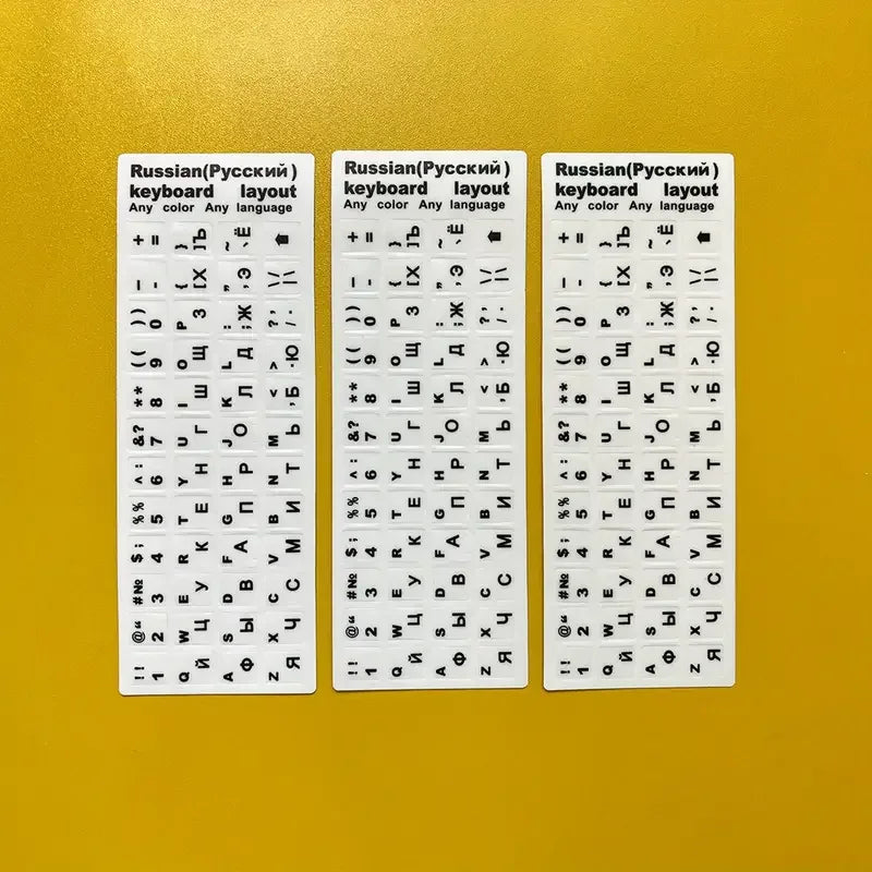3pcs Multilingual Keyboard Stickers