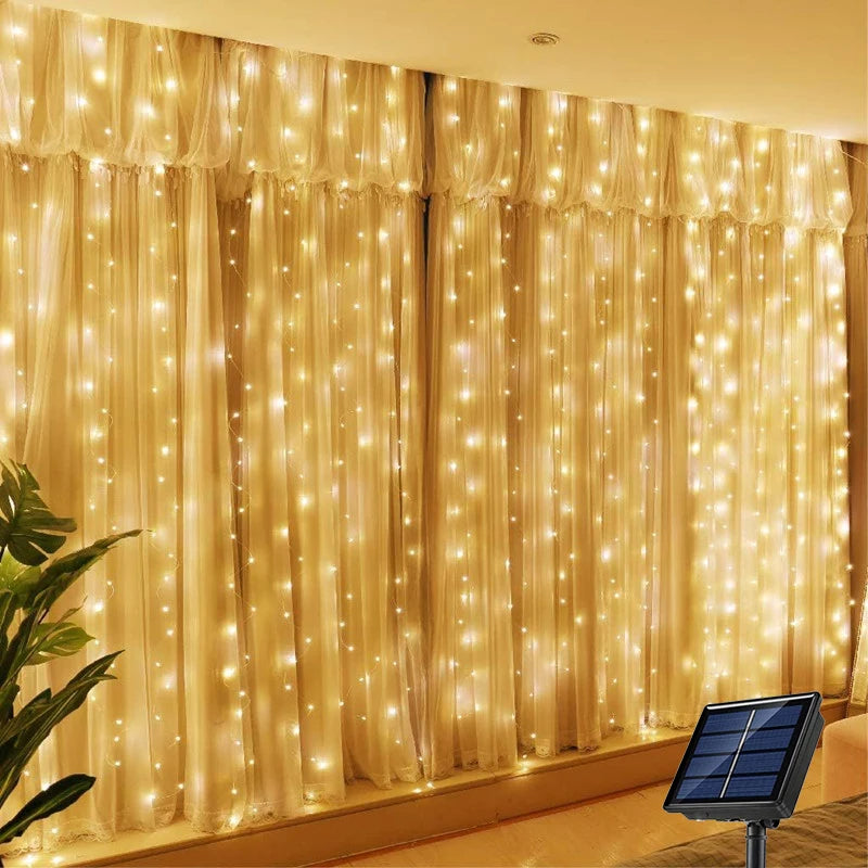 Solar LED Outdoor Curtain Lights