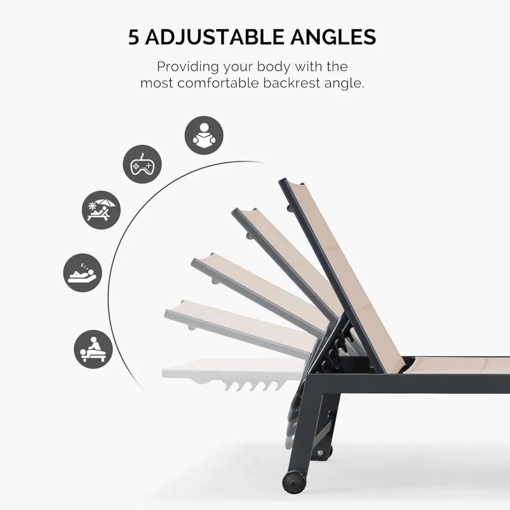 Aluminum Outdoor Chaise Lounge Set