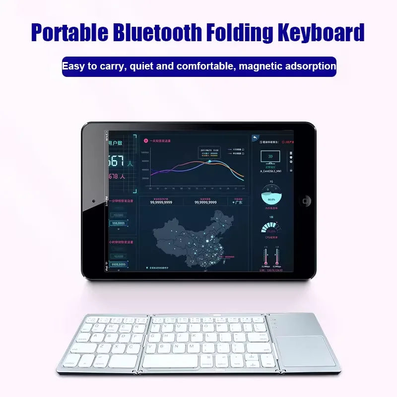 Folding Bluetooth Keyboard with Touchpad