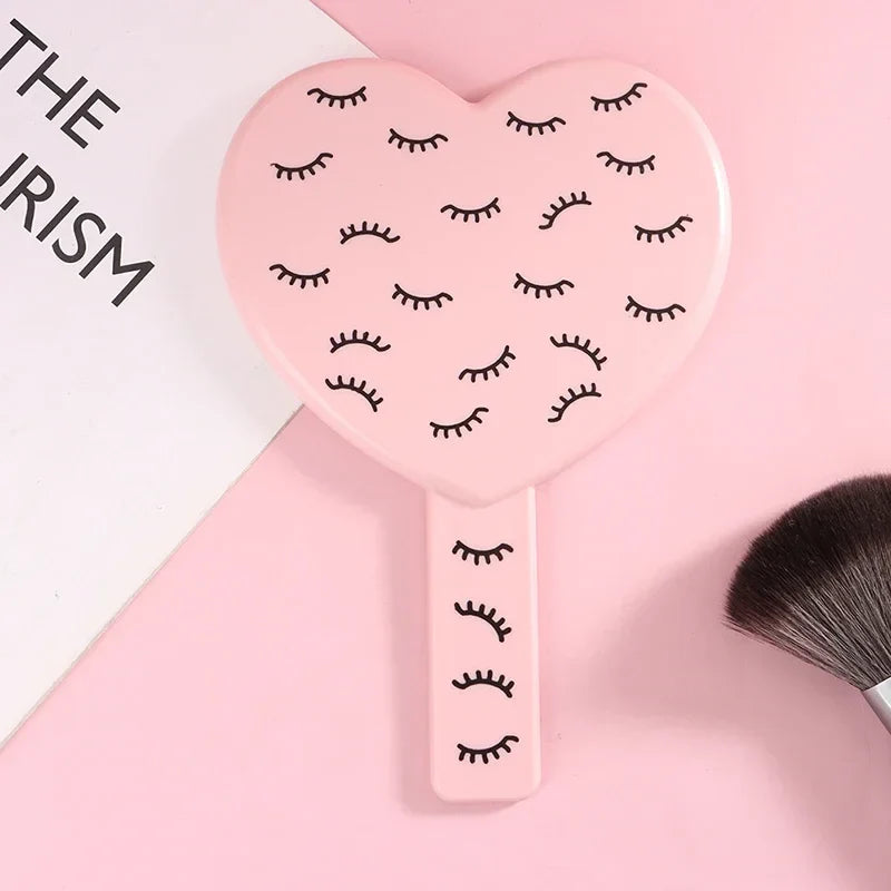 Heart-Shaped Handheld Eyelash Makeup Mirror