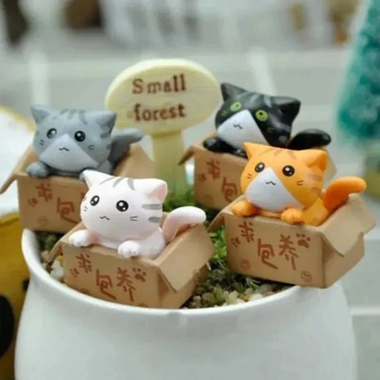 Mini Cat Figurines Home Decor
