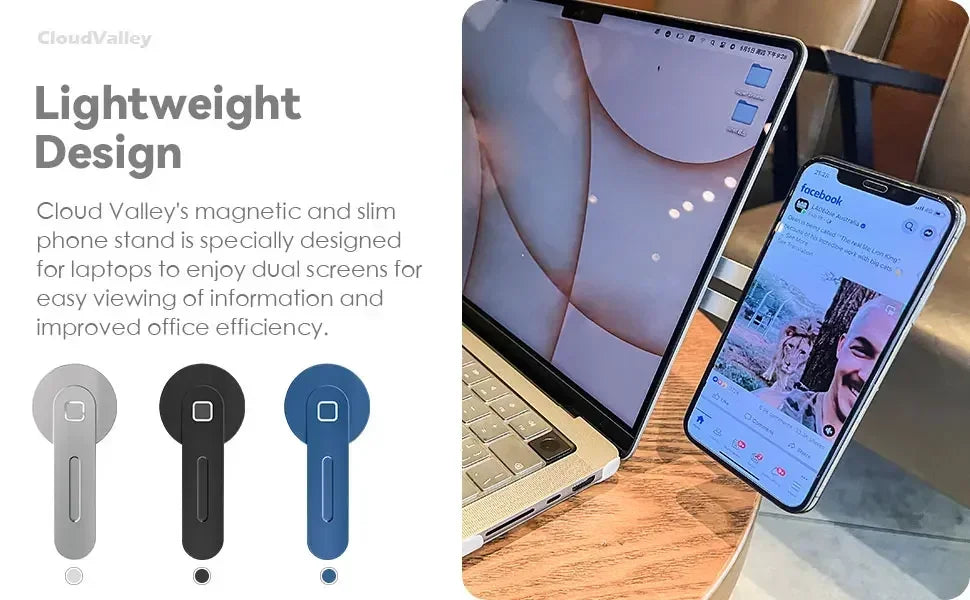 Magnetic Laptop Side Phone Holder