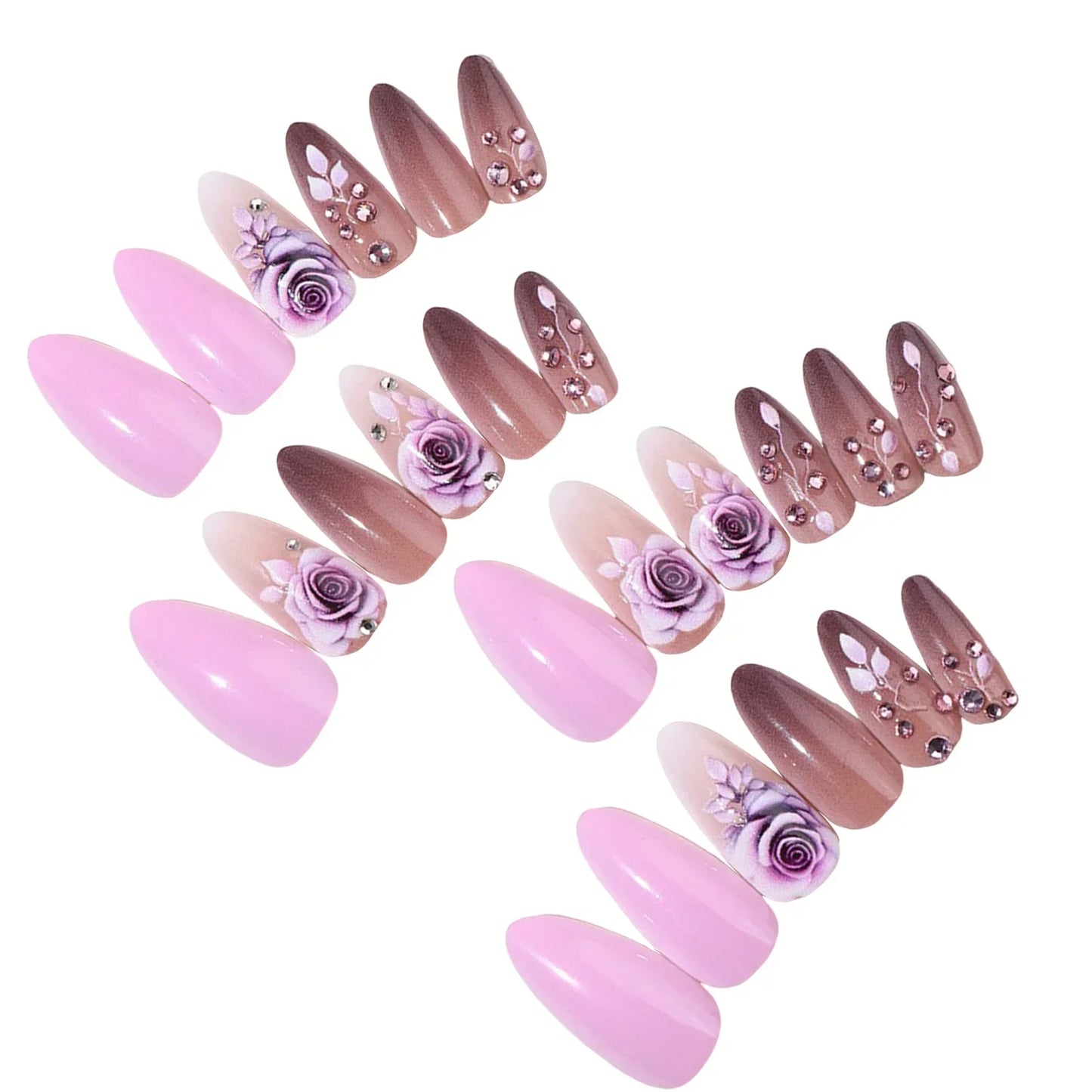 Purple Flower Press-On Nails