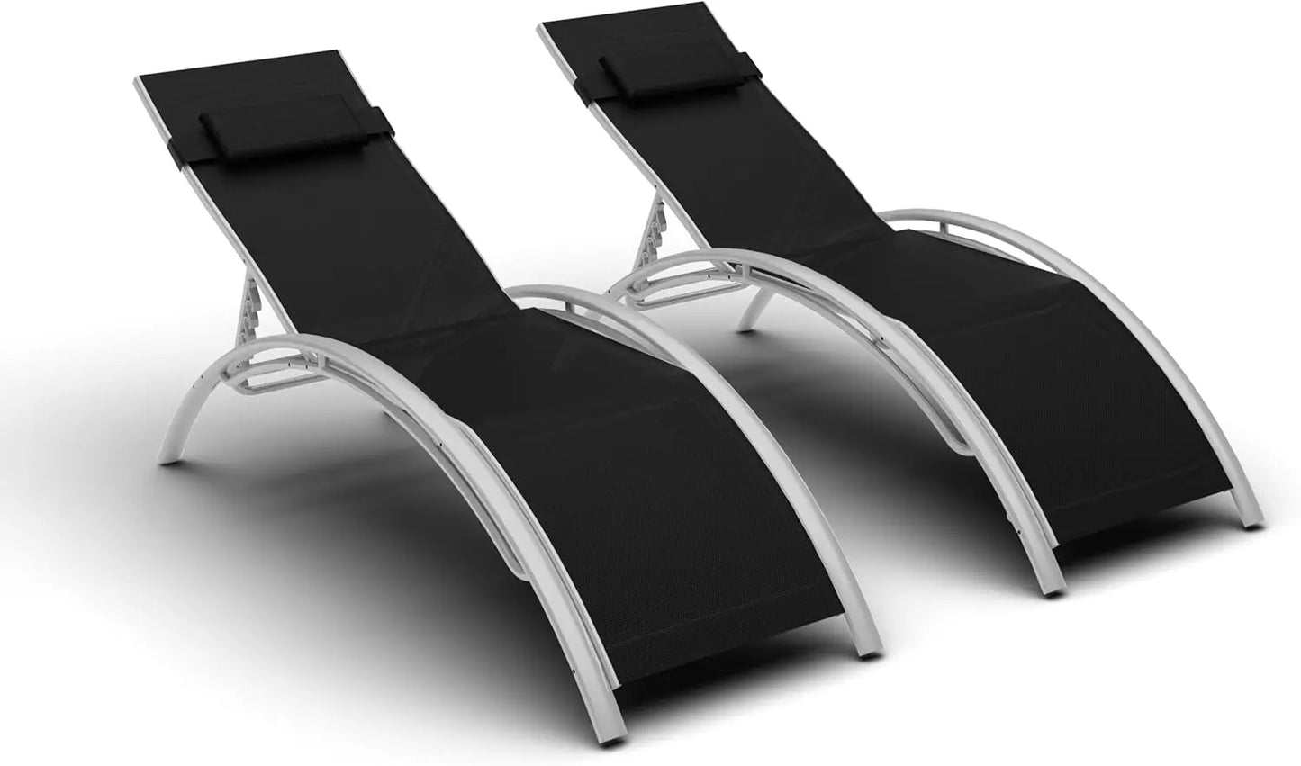 Set of 2 Outdoor Chaise Lounges