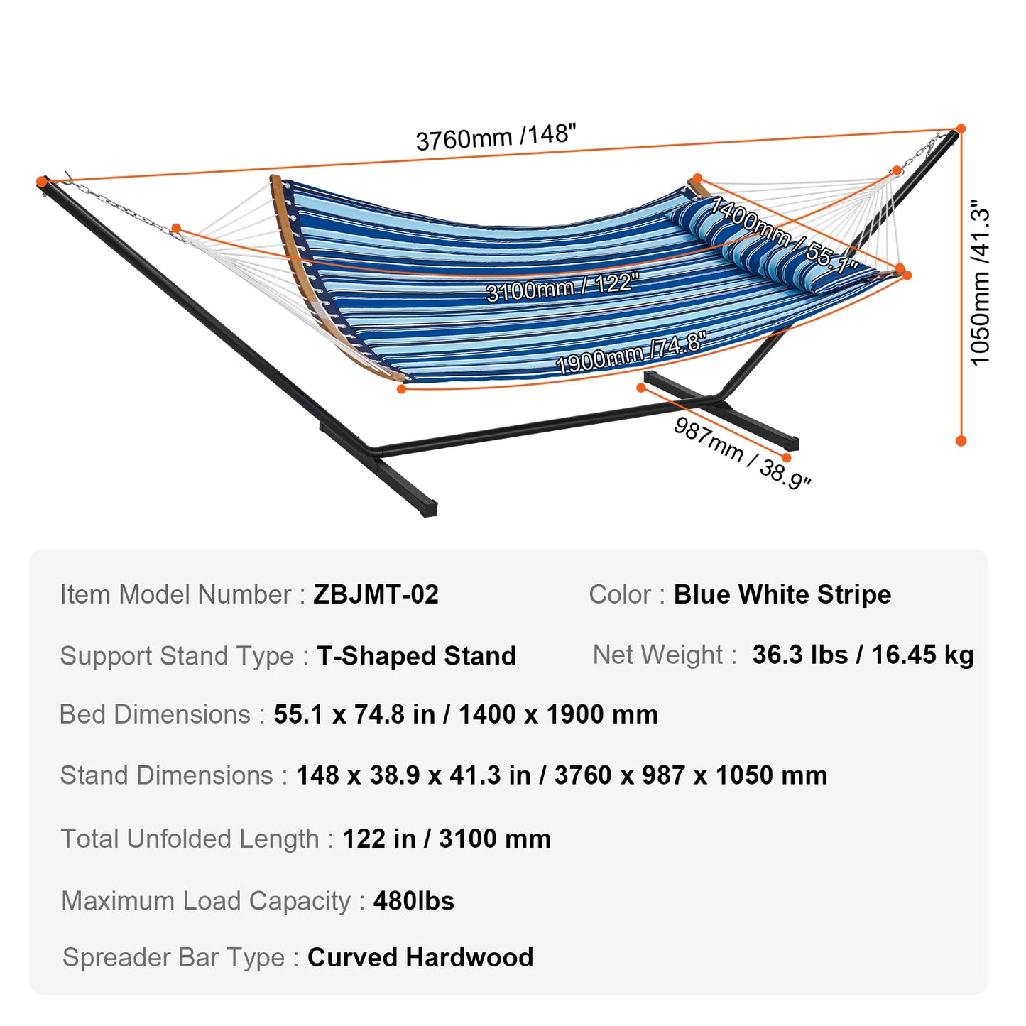 SucceBuy Double Hammock with Stand