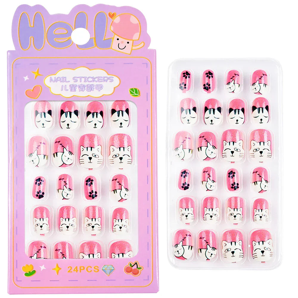 24Pcs Cute Bow Press-On Nails