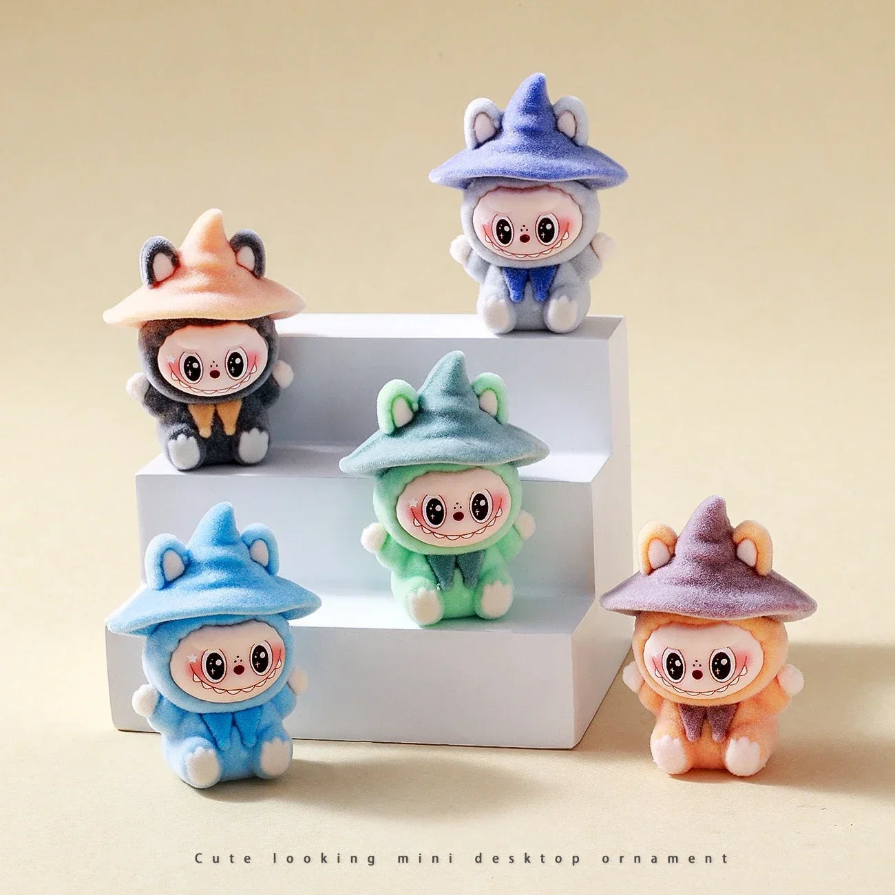 Labubu Flocked Action Figure Blind Box Set