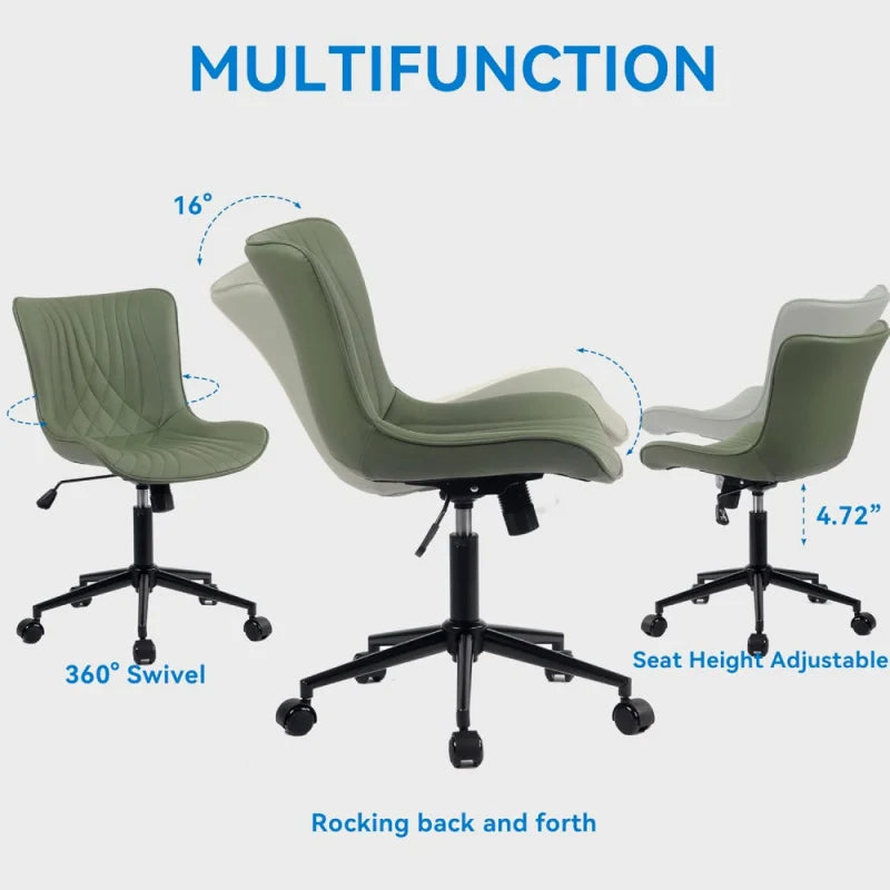 Modern Armless PU Office Chair