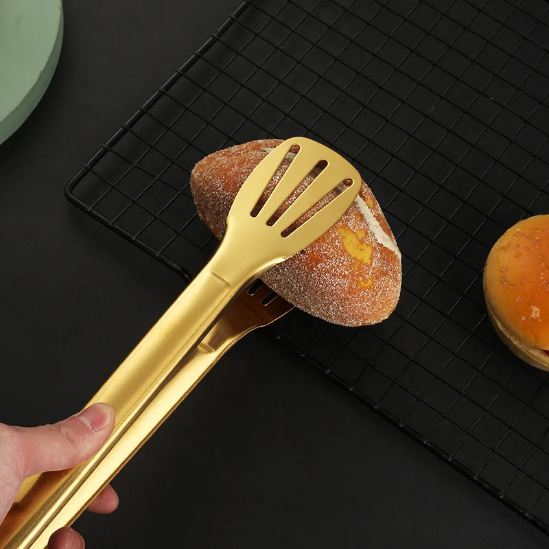 Gold Stainless Steel BBQ Tongs