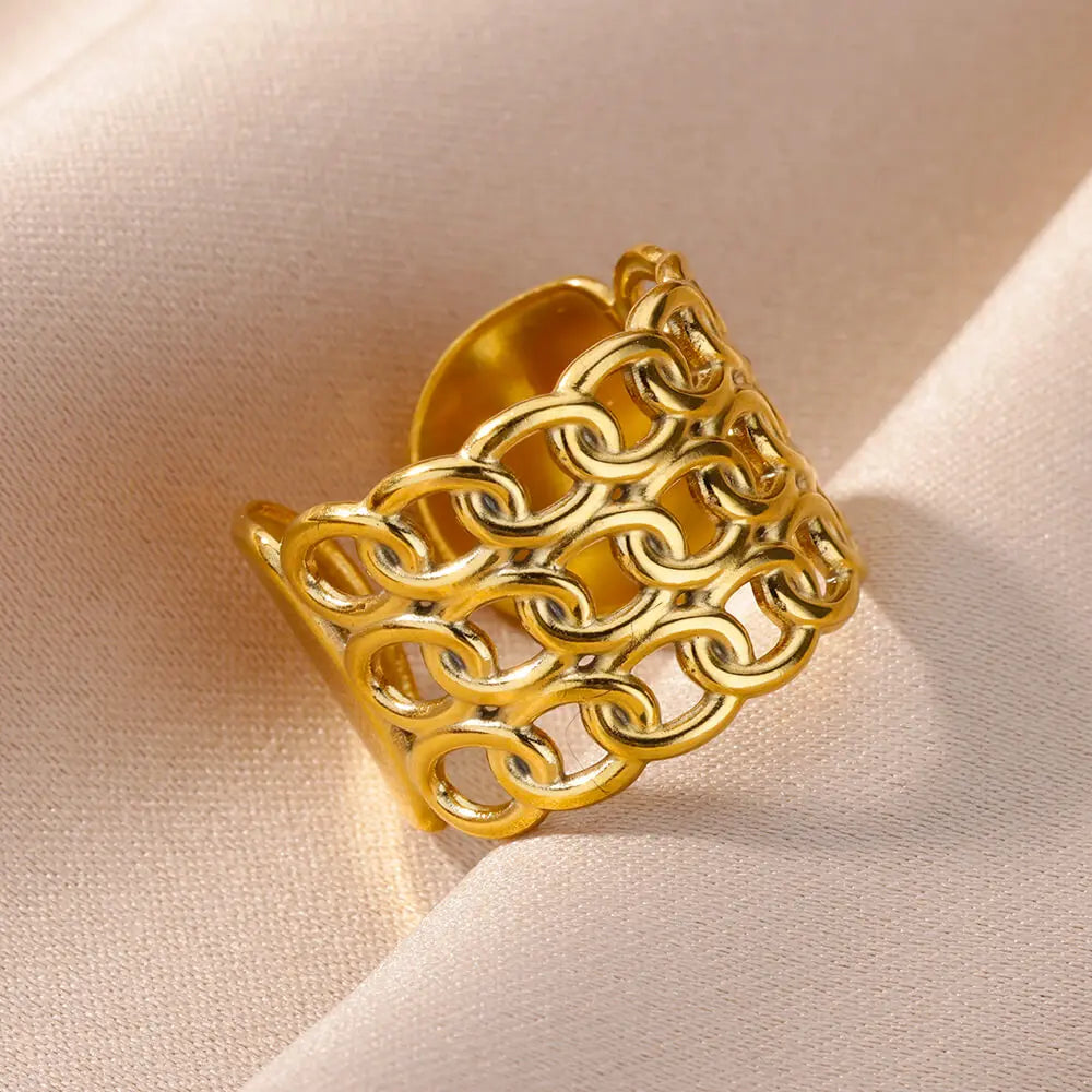 HPTOTMG 316L Gold Stainless Ring