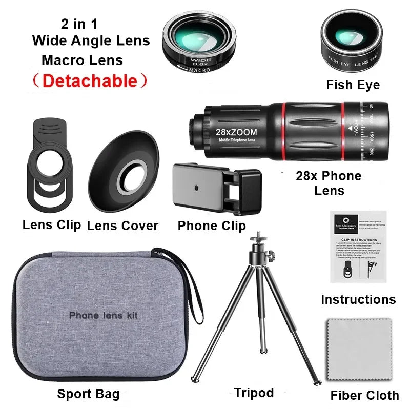 28X Telephoto Phone Lens