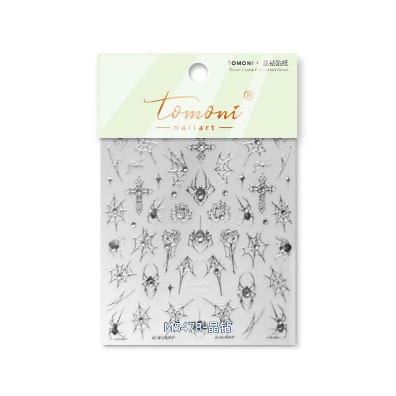 5D Spider Web Nail Sticker