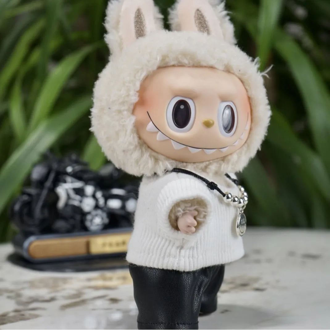 Labubu White Tee & Leather Set