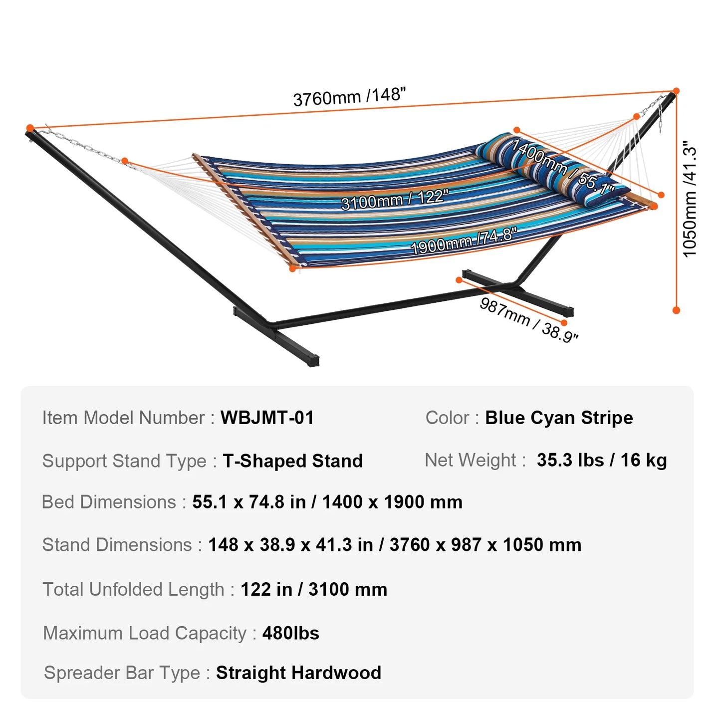 SucceBuy Double Hammock with Stand