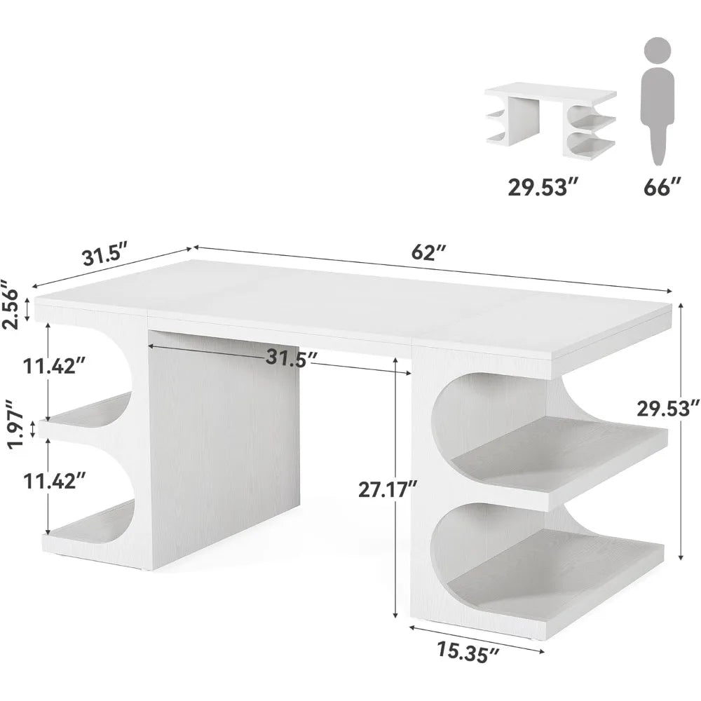 62.2-Inch Modern Executive Desk