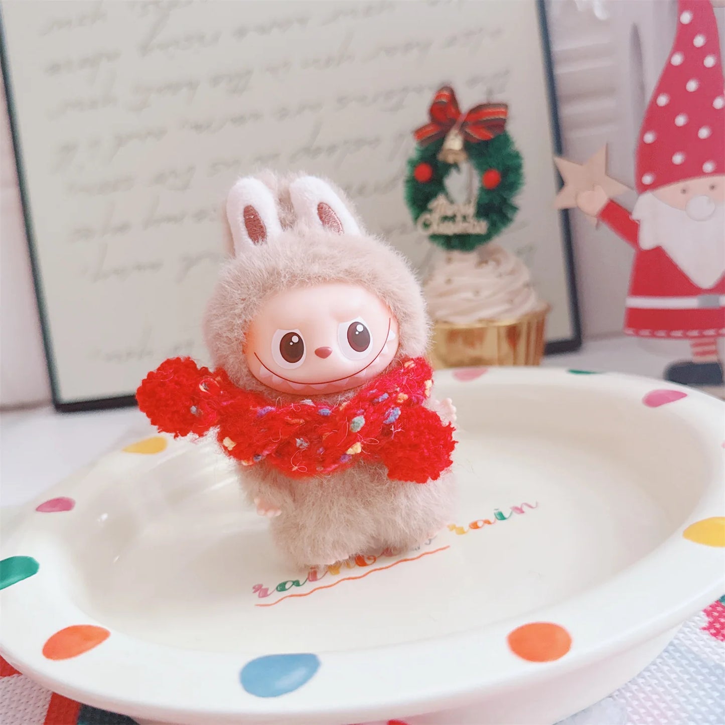 Labubu Christmas Hat & Cape Set