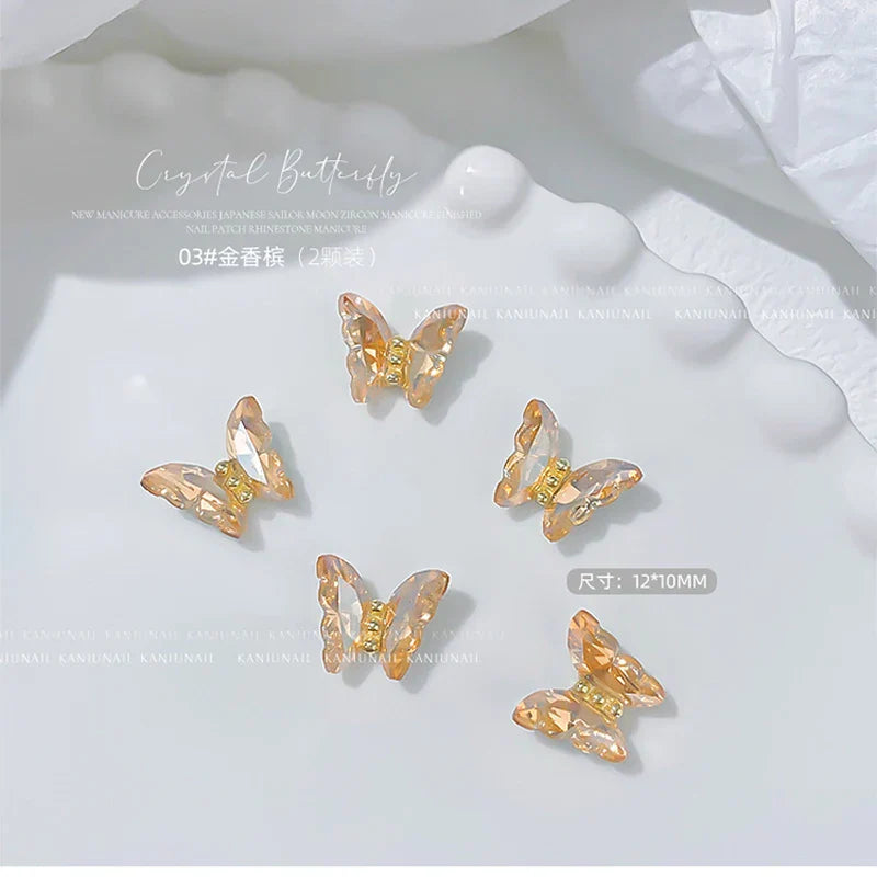 Gold/Silver Butterfly Nail Charms
