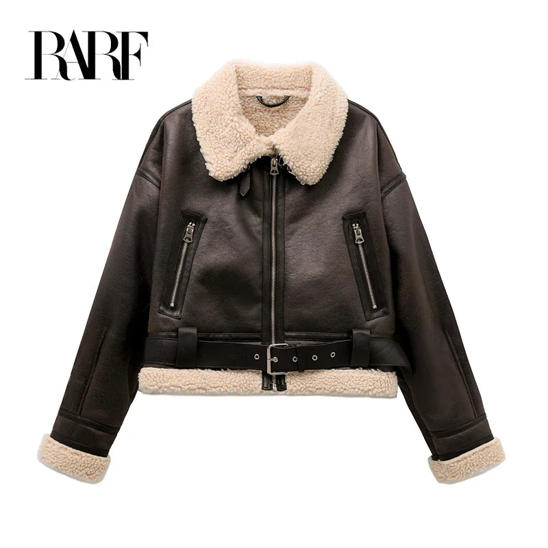 Vintage Warm Faux Shearling Jacket