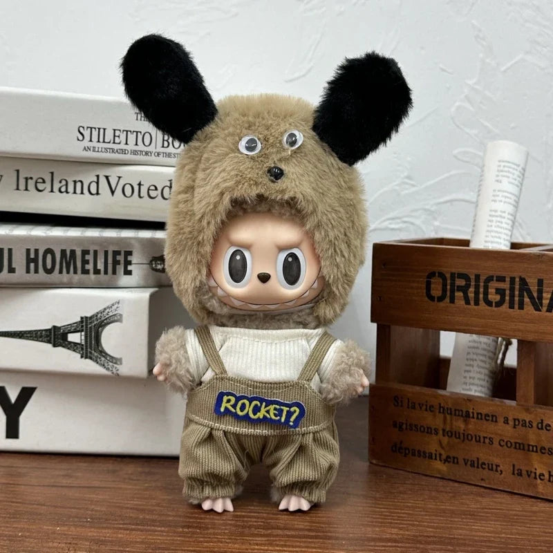 QIANLUO Labubu Cotton Overalls Skirt Set