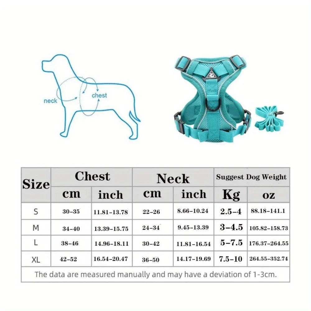 No-Pull Reflective Pet Harness Set